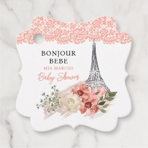 Bonjour Bebe Eiffel Tower Paris Baby Dusche Geschenkanhänger