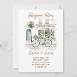 Bonjour Bebe Floral French Baby Dusche Einladung