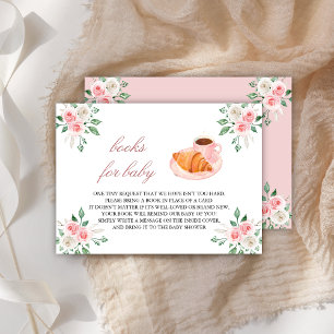 Bonjour Bebe French Cafe Rosa Blumen Buchanfrage Begleitkarte