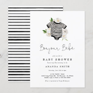 Bonjour Bebe French Gender Neutral Baby Shower Einladung