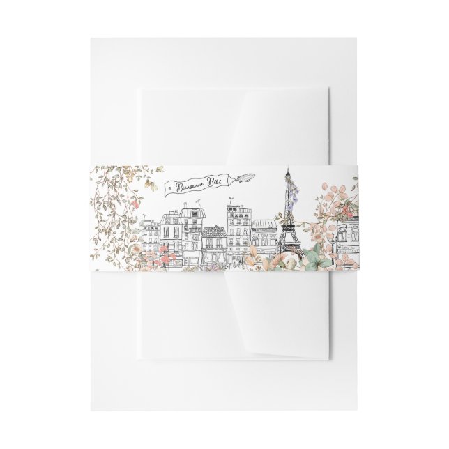 Bonjour Bebe French Gender Neutral Baby Shower Einladungsbanderole (Vorderseite Beispiel)