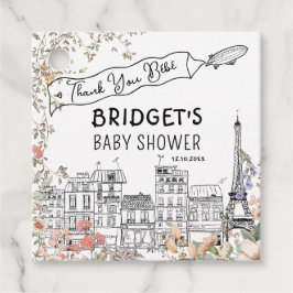 Bonjour Bebe French Gender Neutral Baby Shower Geschenkanhänger