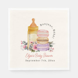 Bonjour Bébé French Macarons & Milk Baby Shower Serviette