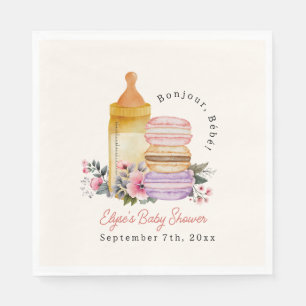 Bonjour Bébé French Macarons & Milk Baby Shower Serviette