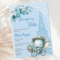 Bonjour Bebe French Paris Elephant Baby Dusche