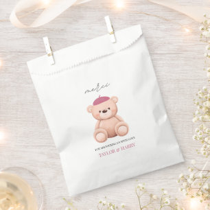 Bonjour Bebe French Watercolor Bear Baby Dusche Fa Geschenktütchen