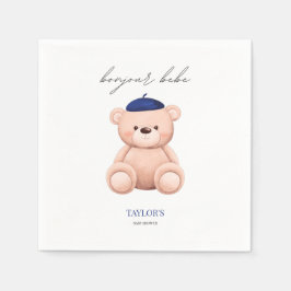 Bonjour Bebe French Watercolor Bear Babydusche Serviette