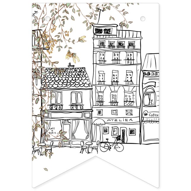 Bonjour Bebe Gender Neutral Baby Dusche Wimpelkette (Elfte Fahne)