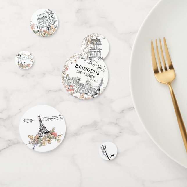 Bonjour Bebe Gender Neutral Baby Shower Ballon Konfetti (Gruppe)