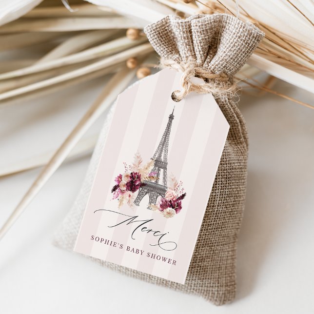 Bonjour Bébé Paris Baby Dusche Gefallen Geschenkanhänger (Von Creator hochgeladen)