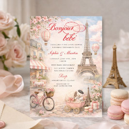 Bonjour Bébé Paris Baby Shower Invitation Einladung