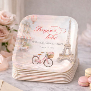 Bonjour Bébé Paris Baby Shower Pappteller
