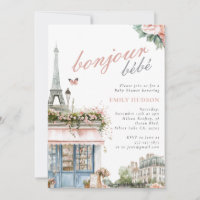 Bonjour Bebe Paris Cafe Kinderdusche Einladung