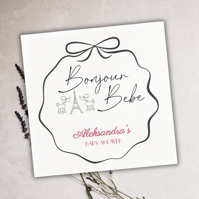 Bonjour Bebe Paris Französisch Babydusche Black Pi Serviette (Von Creator hochgeladen)