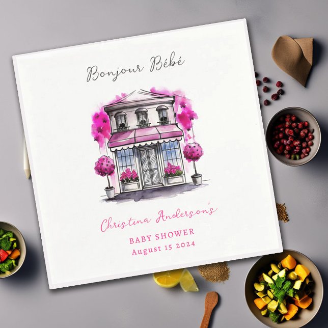 Bonjour Bebe Paris Französisch Pink Black Baby Dus Serviette (Von Creator hochgeladen)