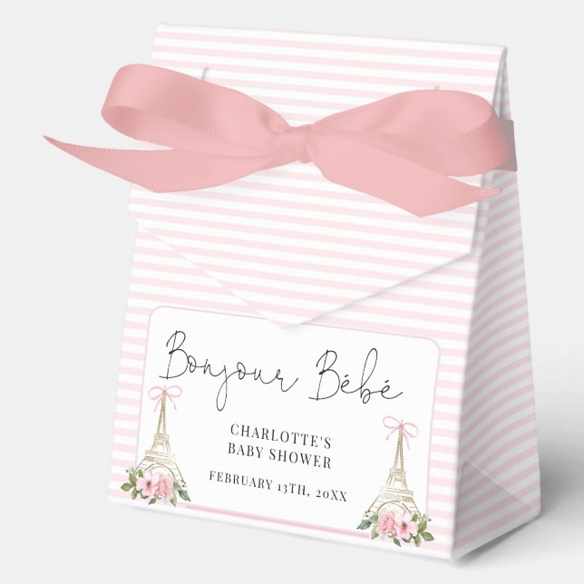 Bonjour Bebe Paris Französisch Pink Eiffel Baby Du Geschenkschachtel (Vorderseite)