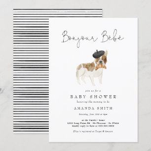 Bonjour Bebe Paris Französischer Bulldog Baby Dusc Einladung