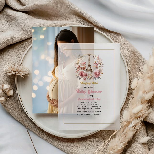 Bonjour Bébé Parisian Chic Baby Shower (Bonjour Bébé Parisian Chic Baby Shower Vellum Invitations)