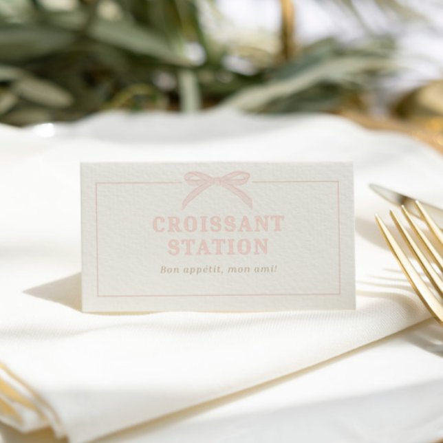 Bonjour Bébé Pink Paris Eiffel Baby Dusche Platzkarte (Von Creator hochgeladen)