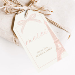 Bonjour Bébé Pink Paris Eiffel Baby Shower Favor Geschenkanhänger