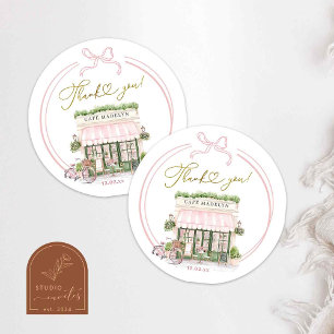 Bonjour bébé Pink Pariser Café Danke Stickers