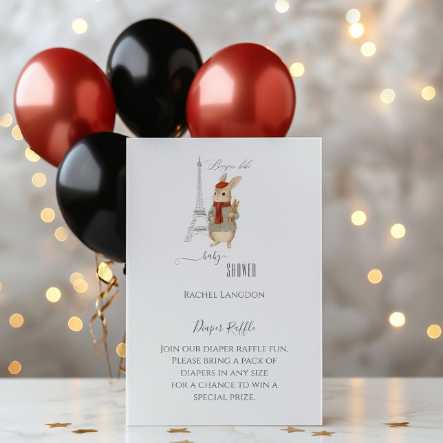 Bonjour Bebe Rabbit Babydusche Windelwanne Begleitkarte (Von Creator hochgeladen)