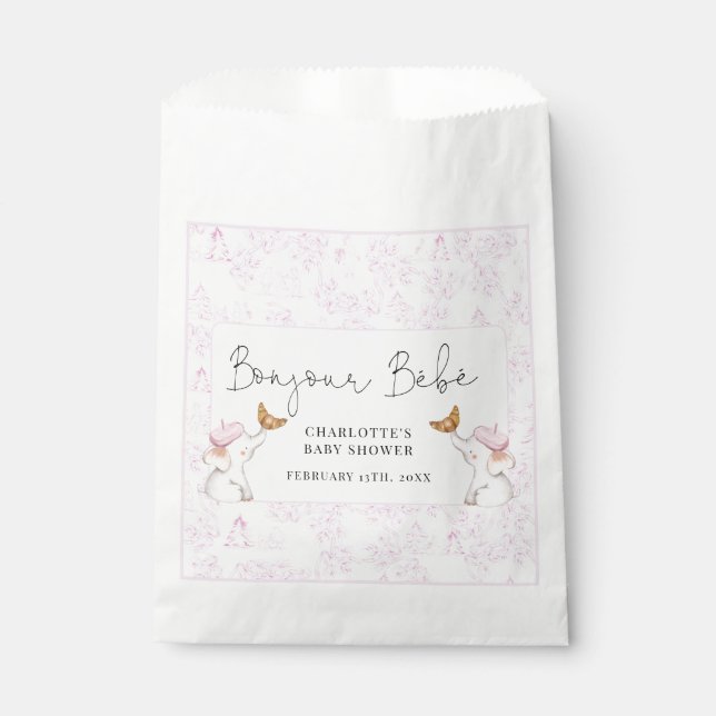Bonjour Bebe Romantic French Girl Baby Shower Geschenktütchen (Vorderseite)