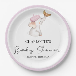 Bonjour Bebe Romantic French Girl Baby Shower Pappteller