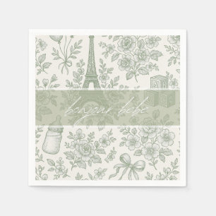 Bonjour Bebe Sage Green Toile Französisch Babydusc Serviette