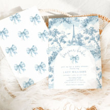 Bonjour Bebe Toile Blue Bow Französische Babydusch