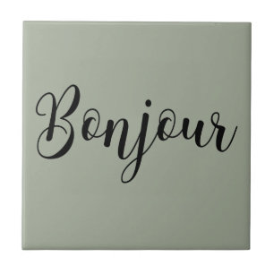 Bonjour-blackText Fliese