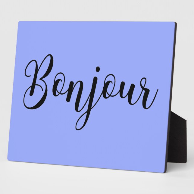 Bonjour-blackText Fotoplatte (Seite)