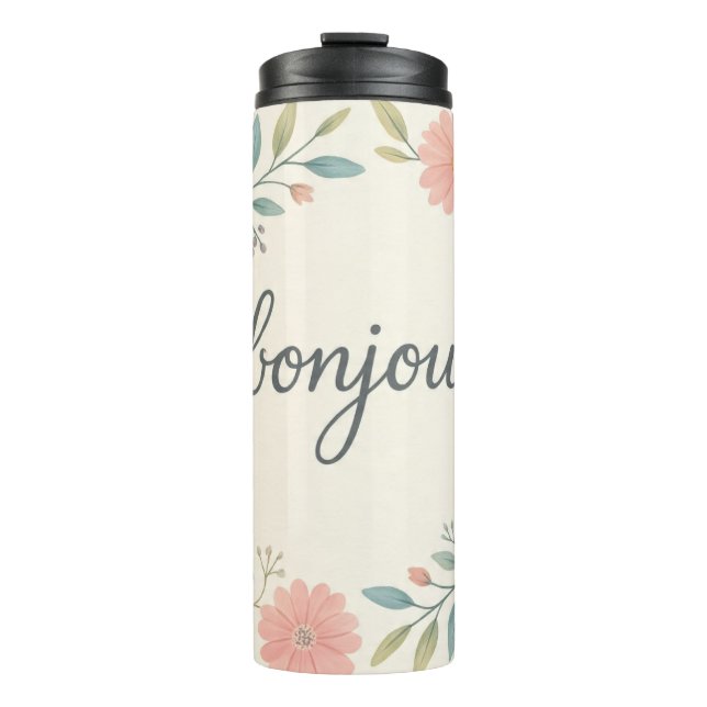 Bonjour Blumenthermalbecher  Thermosbecher (Vorderseite)