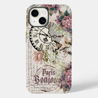 Bonjour Botanische französische Kunst Süßer Vogel Case-Mate iPhone 14 Hülle