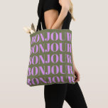 Bonjour | Chic Olive and Lilac Bold Typografy<br><div class="desc">Bonjour | Chic Olive and Lilac Bold Typografy Tote Bag</div>