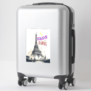 Bonjour Colorful Paris Aufkleber