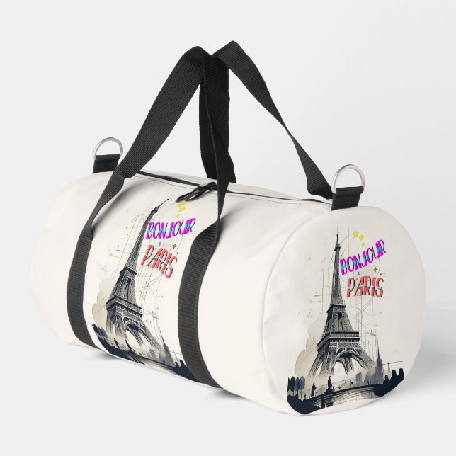 Bonjour Colorful Paris Duffle Bag (Linke Seite)