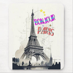 Bonjour Colorful Paris Mousepad