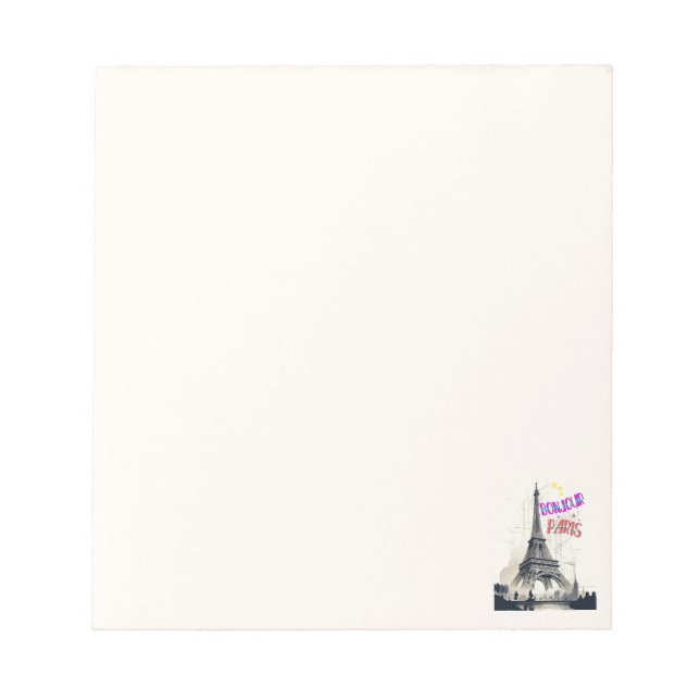 Bonjour Colorful Paris Notizblock (Vorderseite)