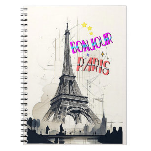Bonjour Colorful Paris Notizblock