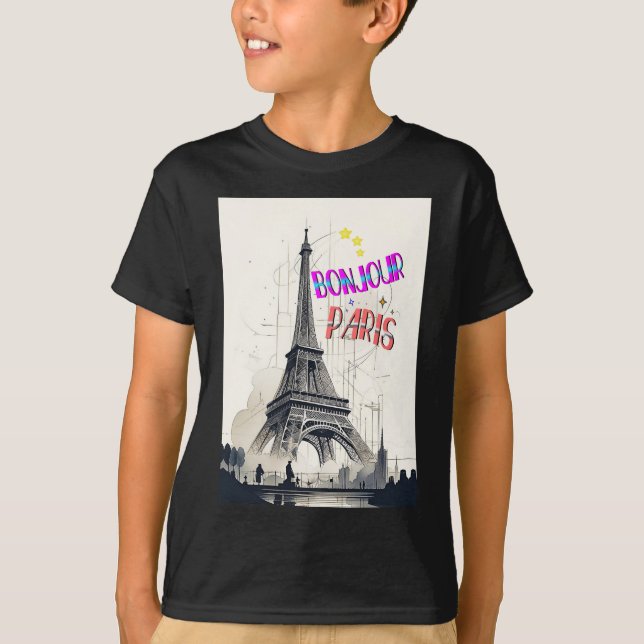 Bonjour Colorful Paris T-Shirt (Vorderseite)