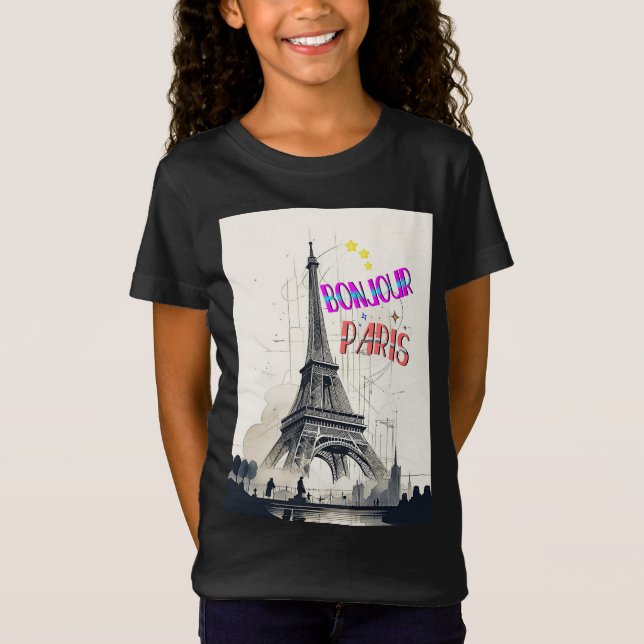 Bonjour Colorful Paris T-Shirt (Vorderseite)