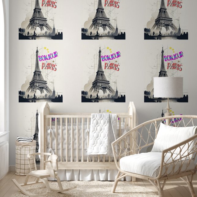 Bonjour Colorful Paris Tapete (Kinder)