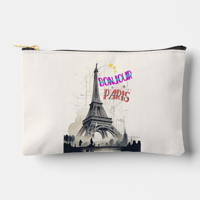 Bonjour Colorful Paris Zubehörtasche (Vorderseite)