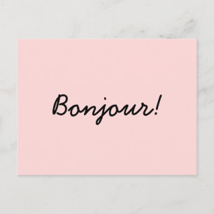 Bonjour Cream Ivory Moderne Schriftgestaltung Postkarte