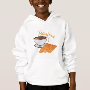 Bonjour Croissant Coffee Breakfast - French Café Hoodie