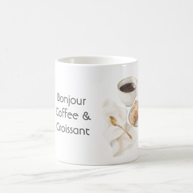 Bonjour Croissant & Kaffee   Kaffeetasse (Mittel)