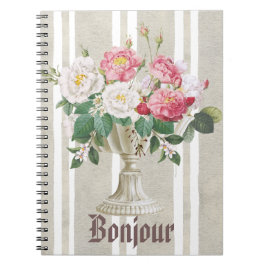 Bonjour cute rustic and romantic botanical French Notizblock