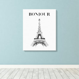 Bonjour Eiffelturm - Pariser Chic gestresst Leinwanddruck