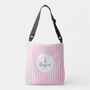 Bonjour Eiffelturm, rosa Bug, modern Tragetaschen Mit Langen Trägern